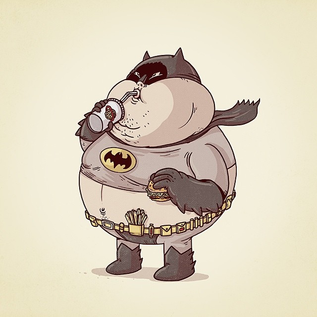 Famous Chunkies series illustration with junk food