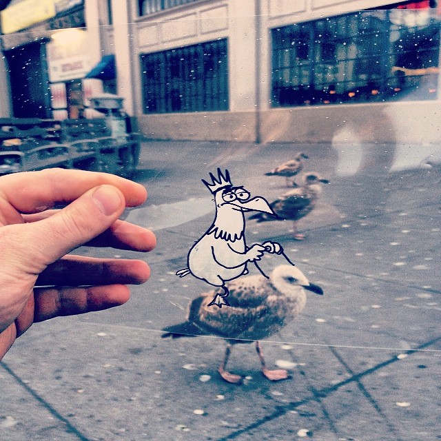 Doodle rambling character in everyday life