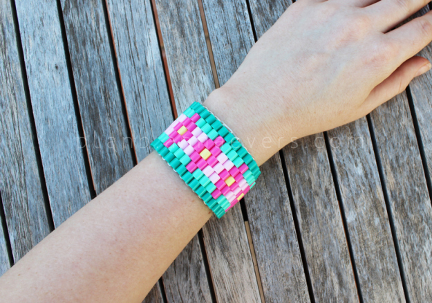 Finished Hama bead bracelet project