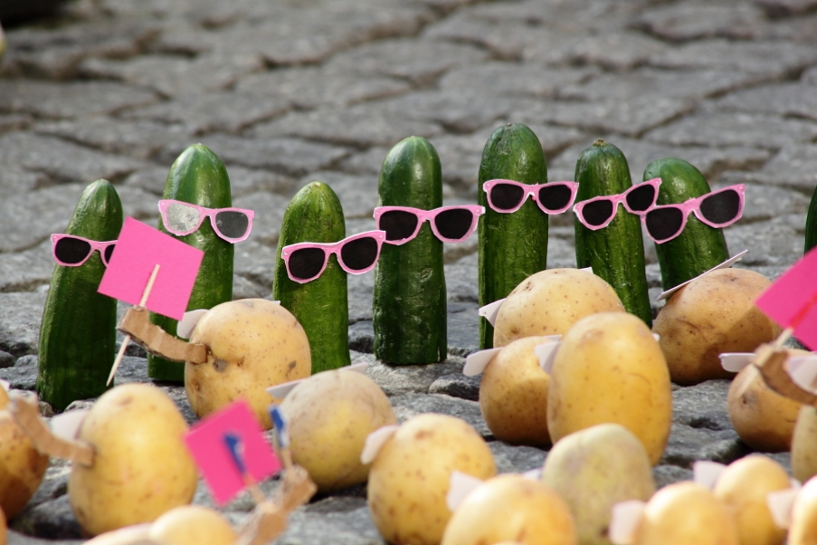 Urban vegetable installation by Peter Pink