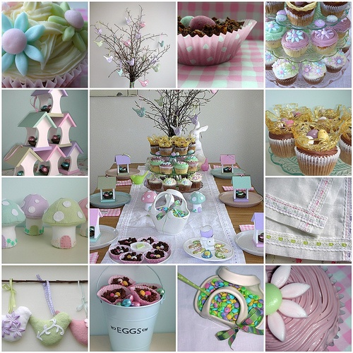 Bold Easter table color blocking