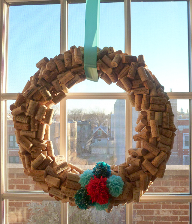Cork Christmas wreath