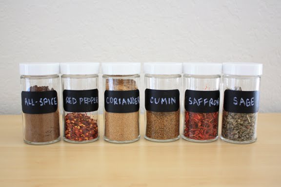 Chalkboard spice jar labels