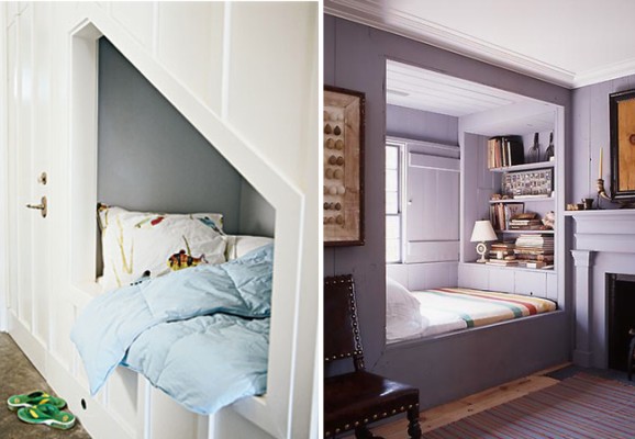 Window reading nook with cushions