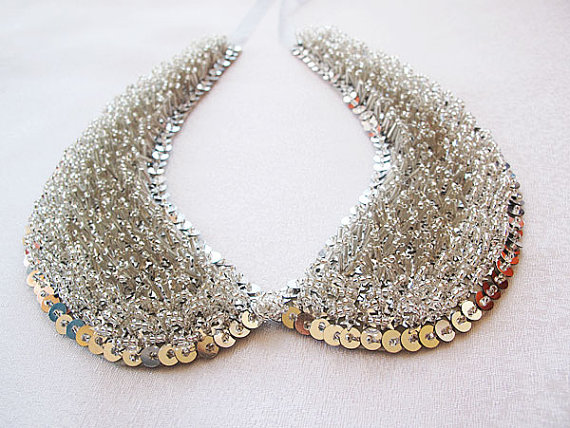 Close view of handmade collar fabric and edge finish
