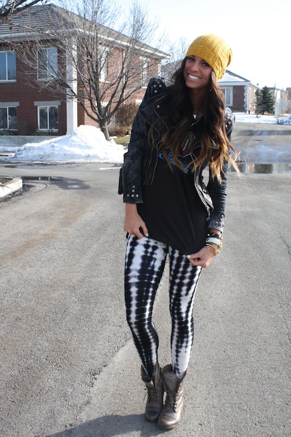 Sweater boots and leggings look