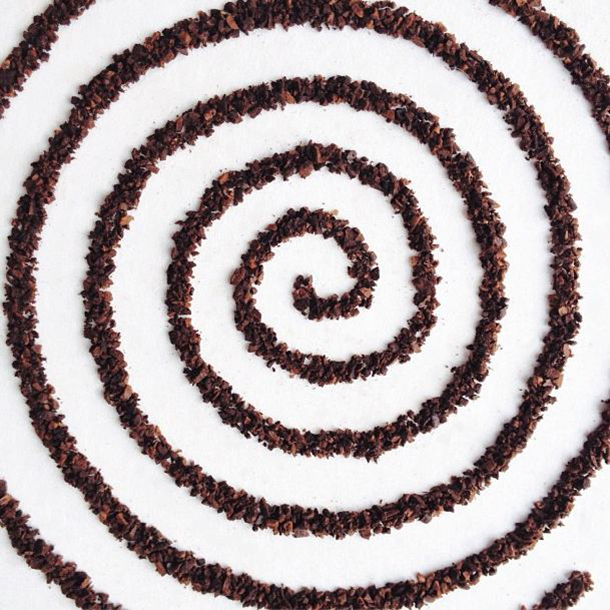 Liv Buranday minimalist coffee ground drawing