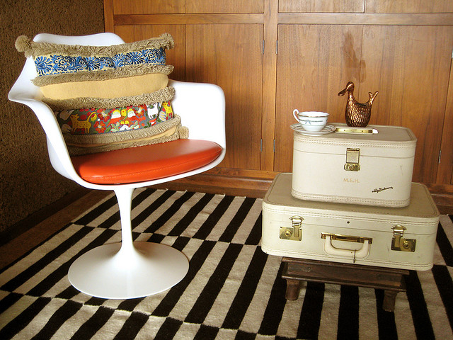 Vintage suitcase styling detail