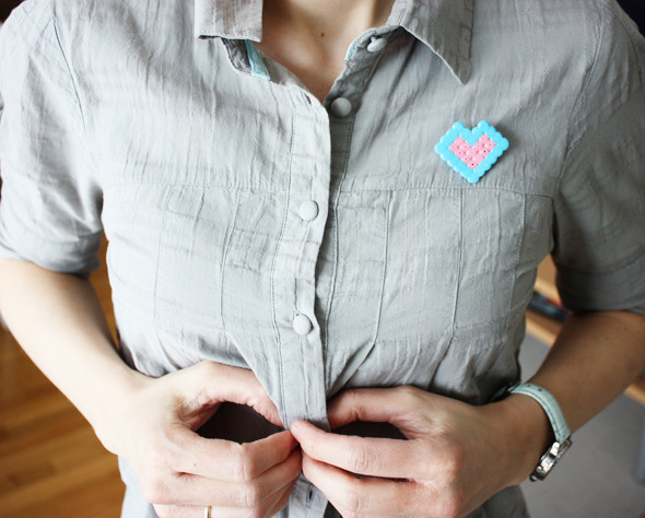 Fuse bead brooches