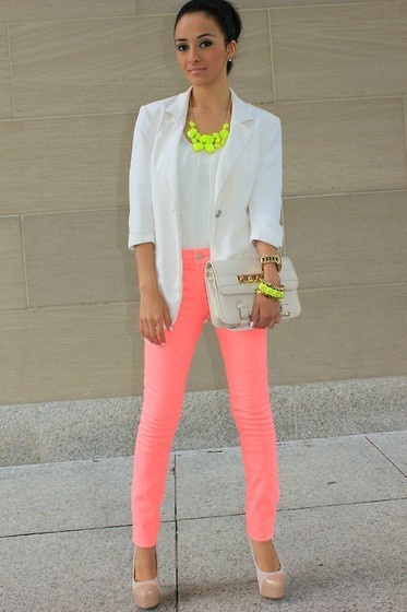 Fluorescent fashion on city street