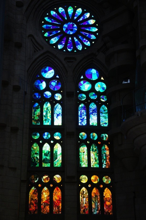 Historic stained-glass window panel