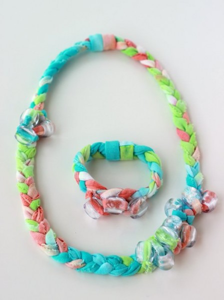 Tie-dyed fabric jewelry
