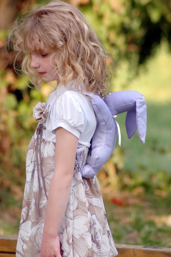 Bunny-shaped kids backpack