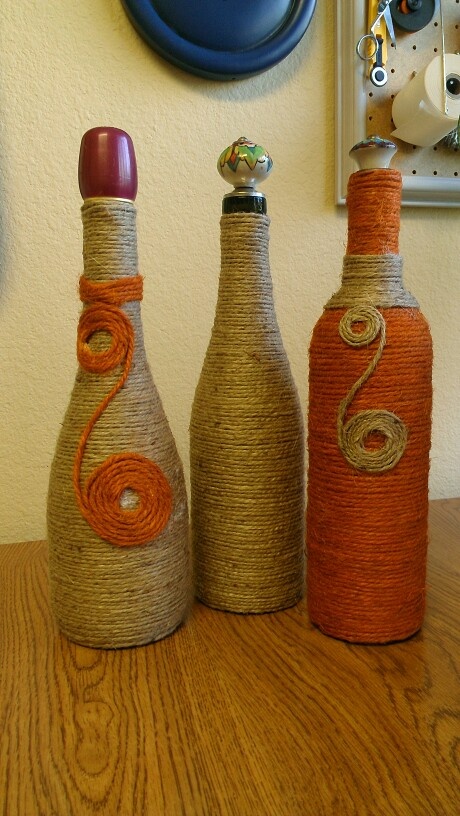 Doily wine bottle wrap