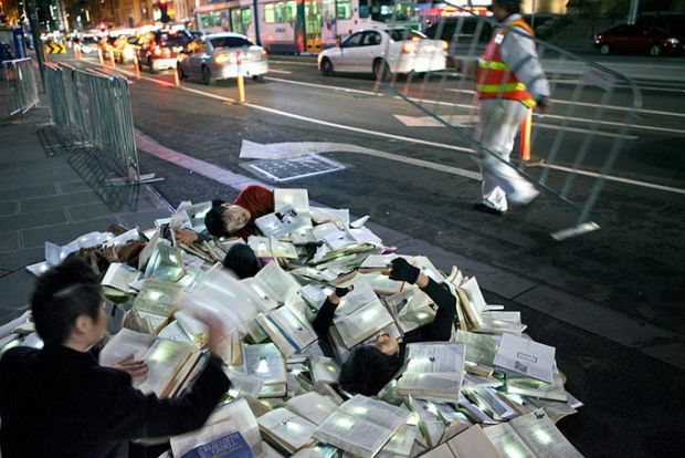 river-of-books9 Pedestrians among the glowing books