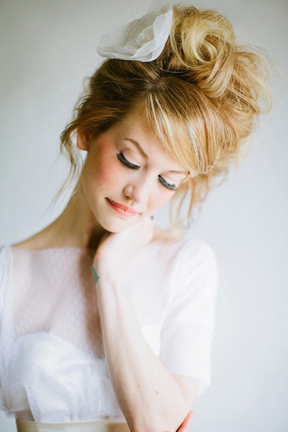 Bridal hair with dress neckline in mind