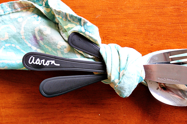 Chalkboard flatware DIY