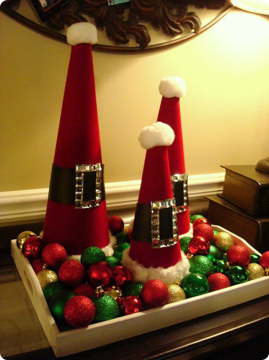 Christmas greenery and candle arrangement
