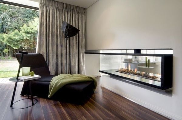 Material-forward fireplace surround