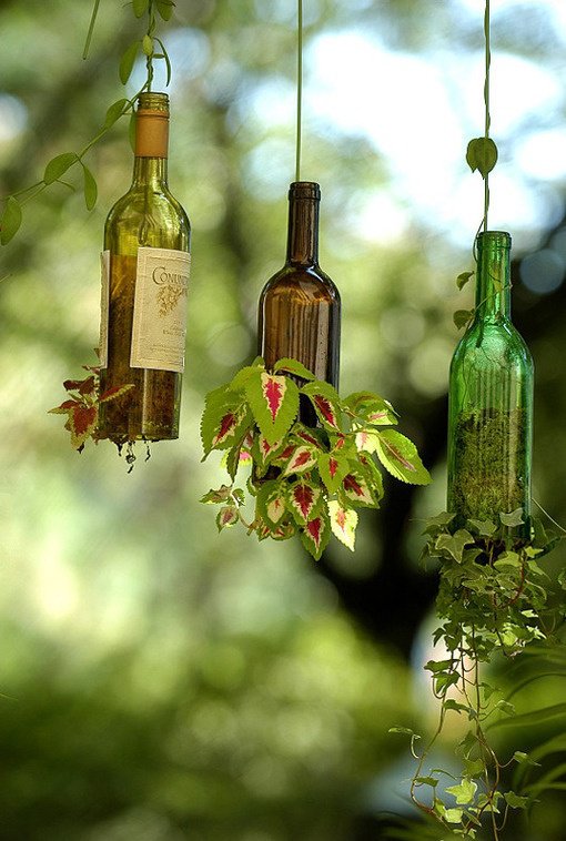Standing bottle garden feature