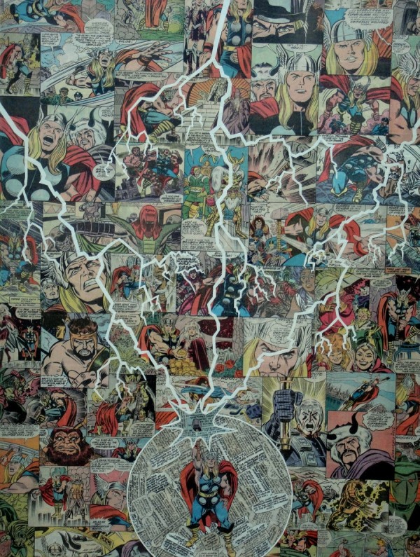 Mike Alcantara comic collage piece