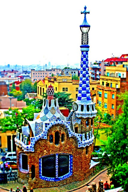 Gaudi gingerbread house, Park Guell in Barcelona