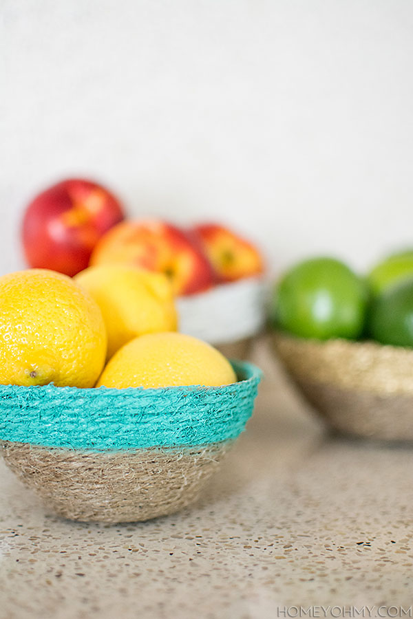 DIY string bowl drying on a form