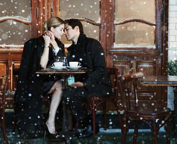 Festive engagement couple photograph