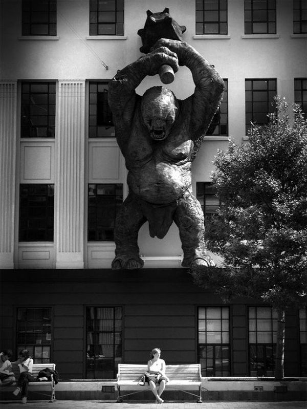 Ironic street photography timing