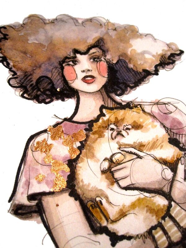 Dreamy watercolor fashion illustration by Katie Rodgers