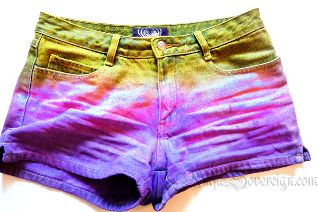 DIY dip-dye denim shorts