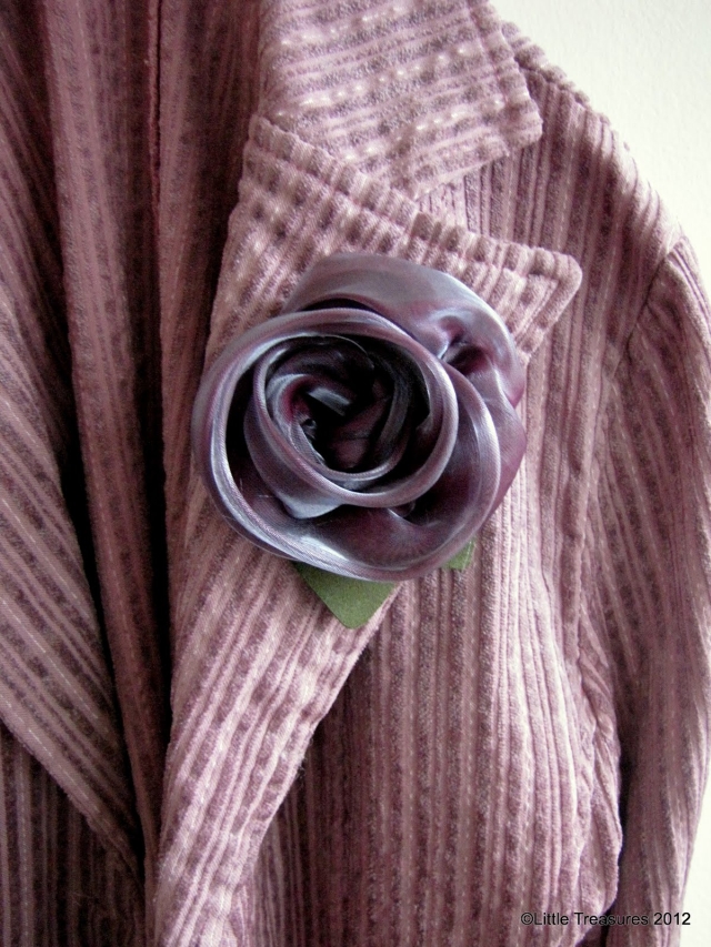 Organza rose brooch