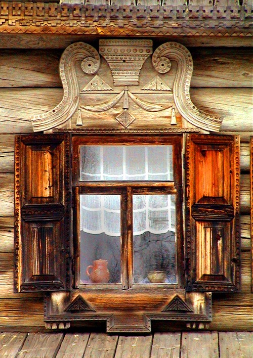 Wooden shutters, Novgorod, Russian Federation