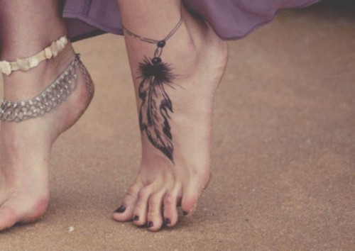 Colorful foot tattoo