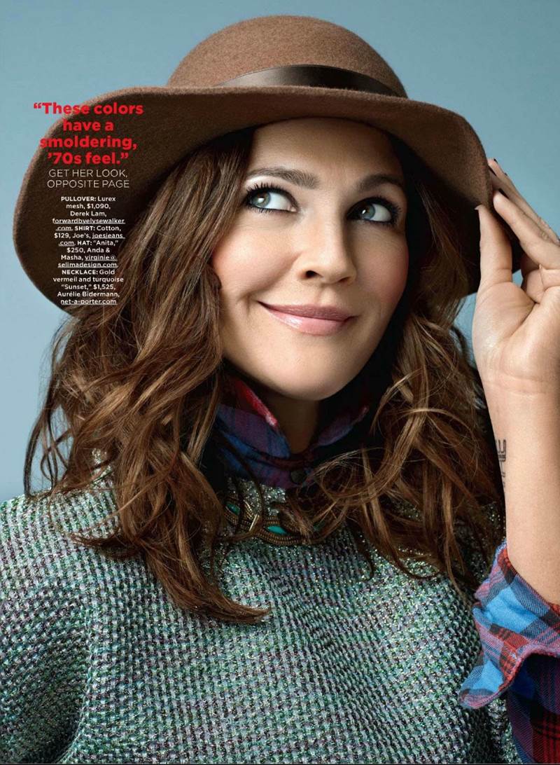 Drew Barrymore Lucky Magazine editorial portrait