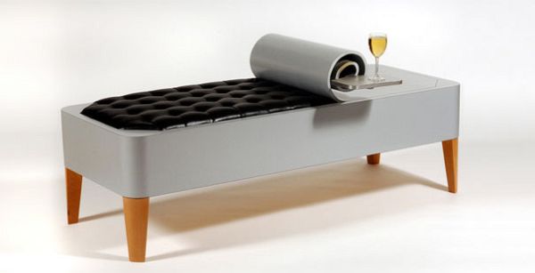 Low surreal wooden furniture form