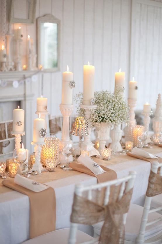 Pale winter formal table inspiration