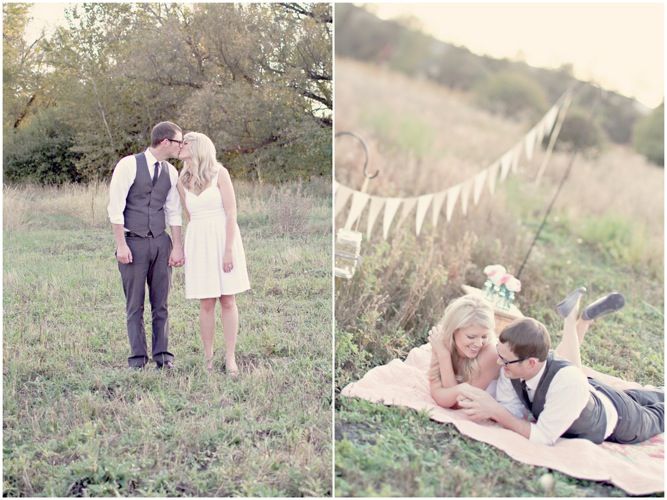 Seated picnic poses for engagement photos