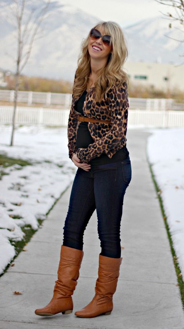 Styled maternity winter coat look