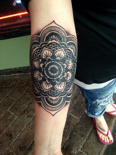 Calf mandala tattoo