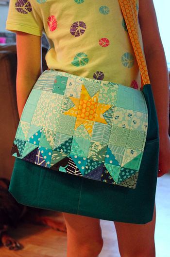 Patchwork messenger bag