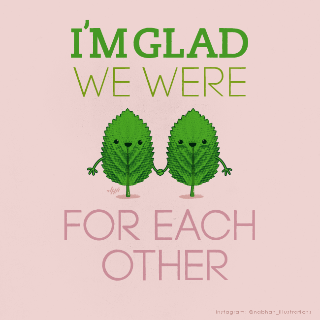 Mint leaves holding hands mint for each other pun