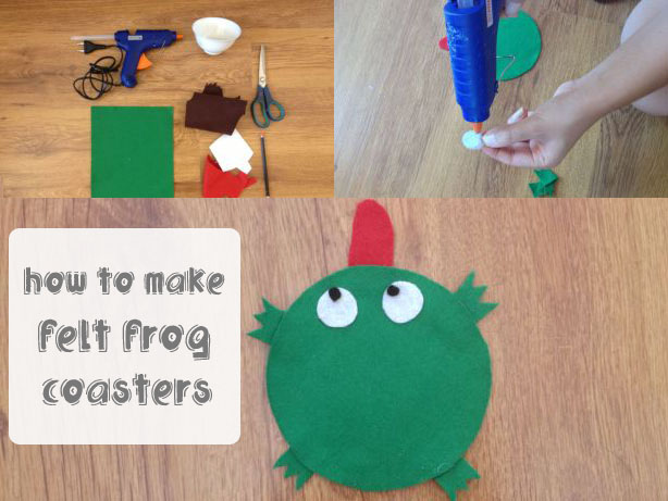 diy felt frog coaster