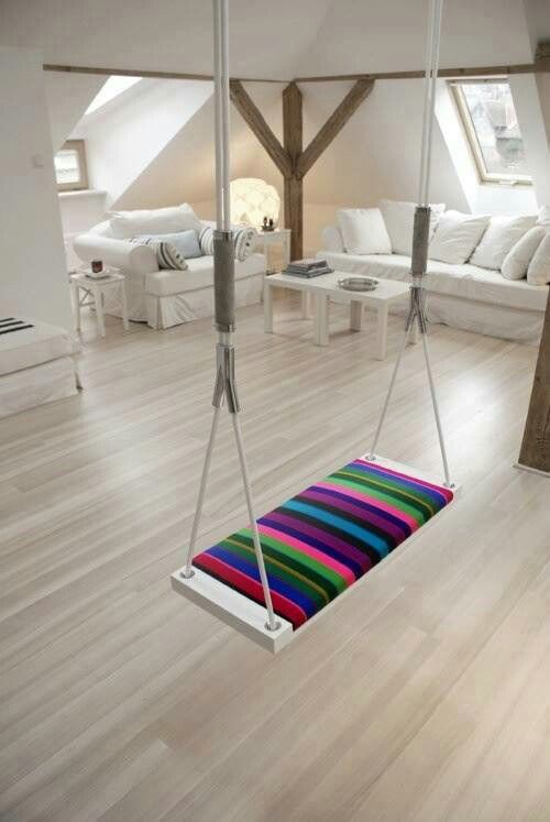 Indoor swing in living room