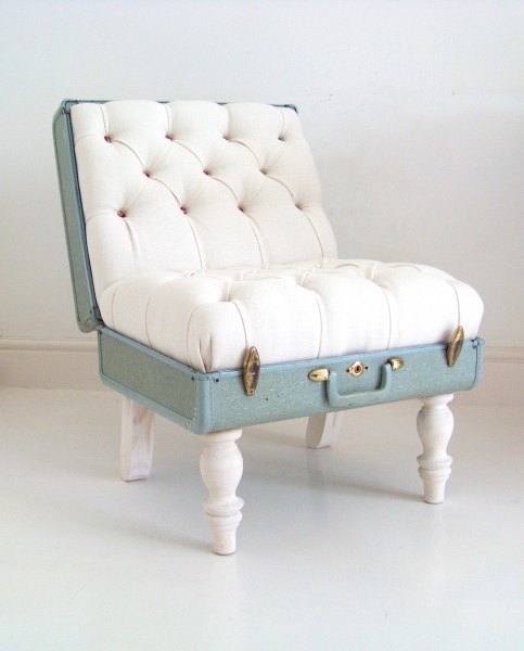 Close look at vintage suitcase details