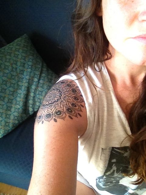 Watercolor mandala tattoo
