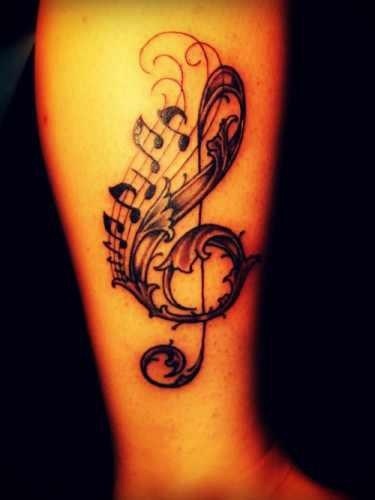 Music note thigh piece