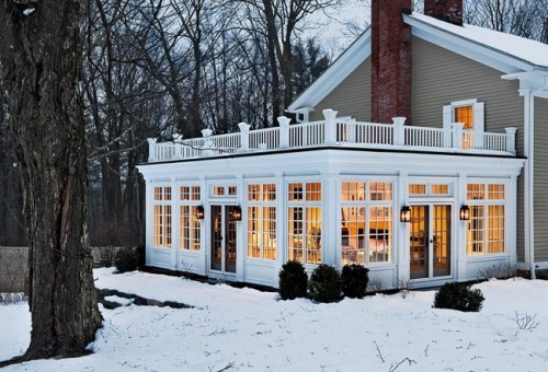 Horizontal sunroom composition with colour