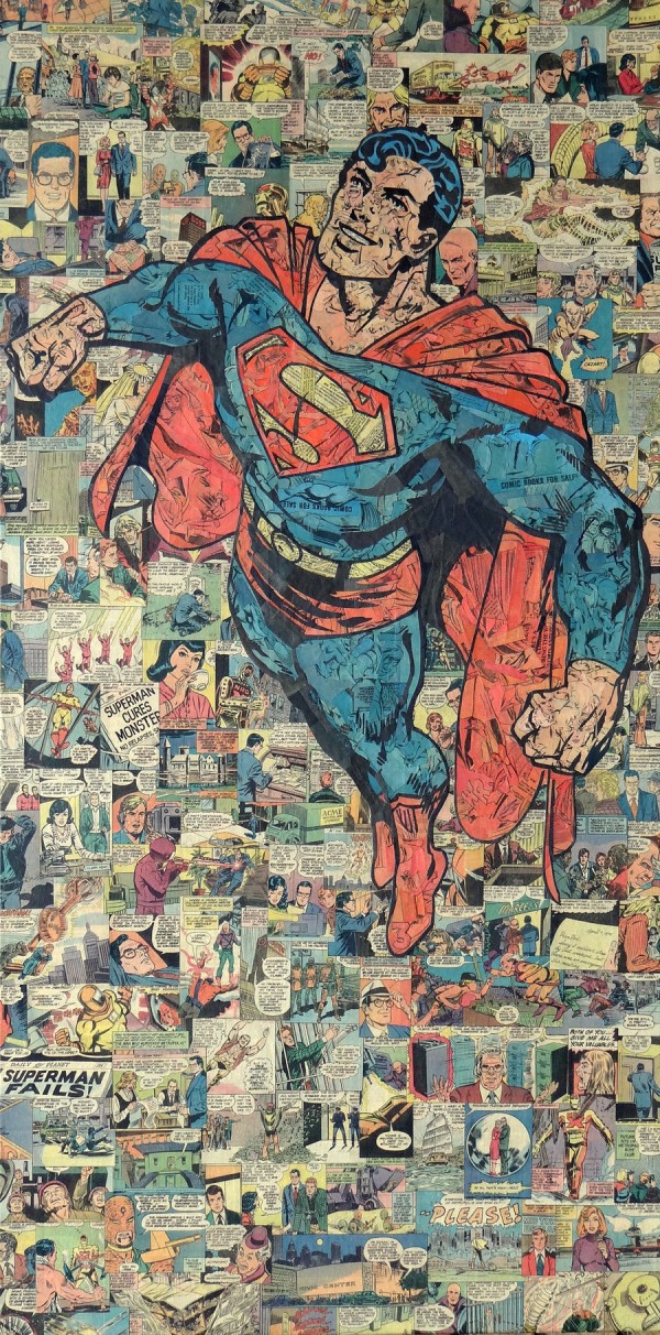 Vertical comic collage artwork