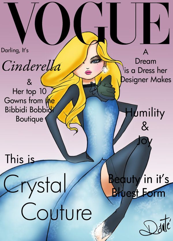 disney-princesses-vogue-cover-dante-tyler04 Dante Tyler illustration of a Disney heroine as magazine cover star